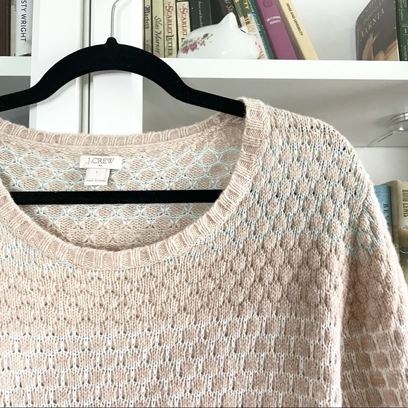 J. Crew Mint Tan Knit Lambs Wool Tunic Sweater L - Picture 5 of 14